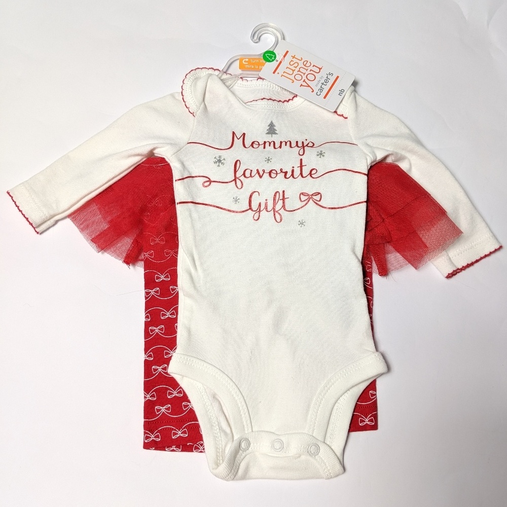 Carter's Baby Girl Christmas Outfit Tutu Pants Top